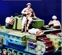 1/35 Kit de figurines de soldats de la Seconde Guerre mondiale en résine Kit de figurines de soldats en résine non peintes et non assemblées (2 hommes, sans char) // x1U6A6