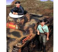 1/35 Kit de figurines de soldats de la Seconde Guerre mondiale en résine Kit de figurines de soldats en résine non peintes et non assemblées (2 hommes, sans char) // x1U6A2