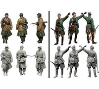 1/35 Maquette de soldat en résine Maquette de soldat allemand WW2 en résine non peinte et non assemblée (2 personnes) (hg8N-13)