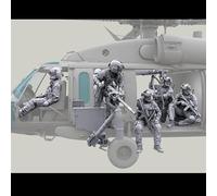 1/35 Maquette de soldat en résine non peinte et non assemblée Maquette de soldat Commando Hélicoptère US (7 hommes + 2 mitrailleuses + 1 corde, pas d'avion) //i8t7B8