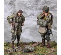 1/35 -Maquette de Soldat en Résine WW2 Maquette de Soldat Aéroporté US en Résine non peinte et non assemblée (2-Personnes) (Cg8B-4)