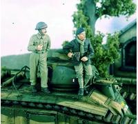 1/35 Maquette en résine de soldat français de la Seconde Guerre mondiale Pièces en résine non peintes et non assemblées (2 hommes, pas de char) //1X7z-1