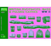 1:35 Miniart British Rucksacks Bags Folded Canvas Ww2 Kit MA35599 Modellino