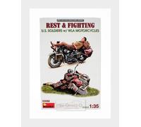 1:35 MINIART Figures Rest & Fighting U.S. Soldier Wla Motorcycle Kit MA53068