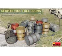 1:35 Miniart German 200L Fuel Drum Set Ww2 Kit MA35597 Modellino