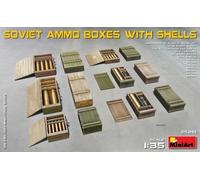 1:35 Miniart Soviet Ammo Boxes W/Shells Kit MIN35261 Modellino