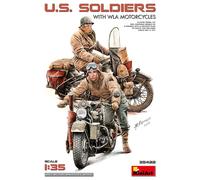 MiniArt Maquette 35422 - U.S. soldats avec moto WLA 1:35, kit plastique, réplique fidèle, non laqué