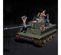 1/35 Seconde Guerre mondiale Tank Femme soldat Résine Soldat Maquette Kit non peint et non assemblé Soldat Résine Maquette Kit (5 figurines + avec tank) // x3U7A1