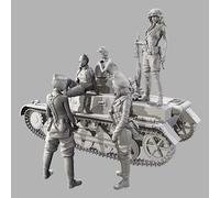 1/35- Seconde Guerre mondiale Tank Femme soldat Résine Soldat Maquette Kit non peint et non assemblé Soldat Résine Maquette Kit (5 figurines + avec tank) // x3U7A2