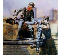 1/35 Soldat allemand de la Seconde Guerre mondiale en résine Kit de modèle réduit de soldat non peint et non assemblé (2 figurines) // x6U7A3