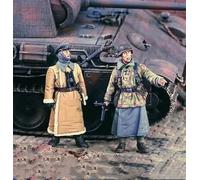1/35 Soldat allemand de la Seconde Guerre mondiale en résine Kit de modèle réduit de soldat non peint et non assemblé (2 figurines) // x6U7A8