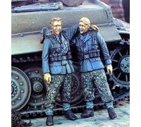 1/35 Soldat allemand de la Seconde Guerre mondiale en résine Kit de modèle réduit de soldat non peint et non assemblé (2 figurines) // x6U7A9