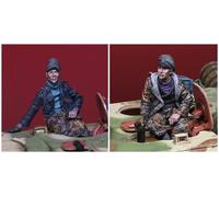 【1/35】 Soldat allemand WWII modèle réduit en résine, pièces miniatures en résine non assemblées et non peintes (2 personnes) (kw8t-63)