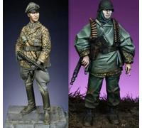 1/35 WWII German Soldier Resin Model Kit Maquette de Soldat en résine Non Peinte et Non assemblée (2 Figurines) // X9J7D18