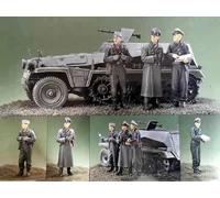 1/35 WWII Soldat Allemand Chauffeur Maquette en Résine Pièces en Résine non peintes et non assemblées (3 hommes, pas de voitures) // M9Hs-6