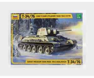 1:35 Zvezda Kampfpanzer T34-76 Soviet Medium Tank 1943 Kit ZS3689 Modellino