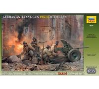 German Antichar Pak 36 With Crew 1:3 5 Plastique Model Kit Zvezda