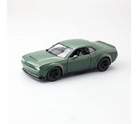 1 36 pour Dodge Challenger SRT Démon Coulée Modèle De Voiture Jouet Enfant Son Et Lumière Retirer Voiture Jouets en Alliage De Zinc Voiture Miniature De Collection(Vert)