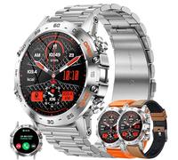1,39" AMOLED Montre Connectée Homme avec Appel Bluetooth 5,2, Smartwatch Compatible Samsung Huawei Xiaomi Android iOS Podometre GPS Partagé Montre 123 Sports Cardiofrequencemetre (Argenté)