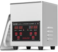 1,3L Nettoyeur à ultrasons 60W Machine de nettoyage Minuterie Panier & Chauffage 40kHz