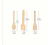 1/3pcs Ensemble d'ustensiles de cuisine en bambou, comprend une spatule antiadhésive, une cuillère pleine et des outils de cuisson en bois à long manche, ustensiles de cuisine en bambou durables et pa