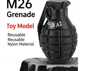 1/3PCS M26A2 Grenade jouet en nylon rechargeable, jouet tactique à explosion pour jeu de billes de gel, confettis, farine, airsoft Black 1pc