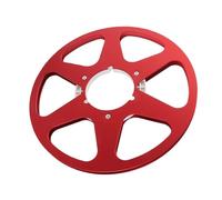 1/4 10,5 pouces Bobine vide pour bande, bobine de récupération en alliage d’aluminium pour la norme NAB, bobine à 6 trous avec conception anti-déformation, accessoire pour magnétop (Rouge)