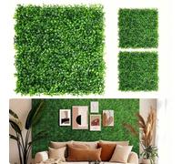 1/4/10 pièces Panneaux muraux en herbe Pelouse artificielle en buis Décor de fond vert Haie de topiaire Plante épaissie protégée contre les UV Écran de confidentialité pour l'extérieur et l'intérieur