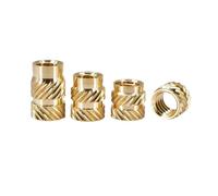 1/4 2-56 4-40 6-32 8-32 10-32 écrou d'insertion en laiton et cuivre thermofusible, taille en pouces, écrous filetés, Inserts intégrés(10-32(OD7.1mm) 30Pcs,Length 5 I 16 inch)