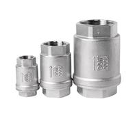 1/4 "3/8" 1/2 "1" 3/4 "2" BSPT stainless steel SS304 SS316 internal thread vertical lifting inline spring check valve DN15 DN25(3/8",SS316L)