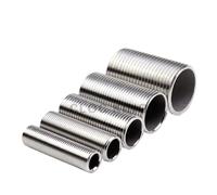 1/4 "3/8" 1/2 "3/4" 1 "1-1/2" BSPT filetage mâle 304 acier inoxydable filetage complet mamelon raccord de tuyau adaptateur connecteur mâle jointer(Length 100mm,2")