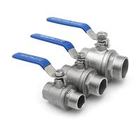 1/4"3/8"1/2"3/4"1"1-1/4"1-1/2" BSP Female to Male Thread SS304 Stainless Steel Two-piece Ball Valve Water Air Oil Homebrew(1-1/4")