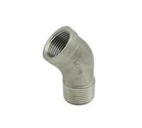 1/4" 3/8" 1/2 "3/4" 1 "1-1/4" 2 "BSP 304 coude en acier inoxydable bouchon carré femelle droit 90 degrés 45 degrés coude fileté bout à bout adaptateur raccords de tuyauterie(45 Degree Elbow 1/4")