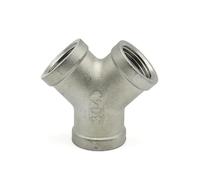 1/4 "3/8" 1/2 "3/4" 1 "1-1/4" 2 "BSP 304 coude en acier inoxydable mâle femelle Y té Y Angle té T capuchon 3 voies fileté bout à bout adaptateur raccords de tuyauterie(Y Female Tee 2")