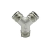 1/4 "3/8" 1/2 "3/4" 1 "1-1/4" 2 "BSP 304 coude en acier inoxydable mâle femelle Y té Y Angle té T capuchon 3 voies fileté bout à bout adaptateur raccords de tuyauterie(Y Male Tee 1-1/2")
