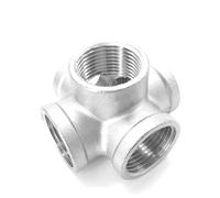 1/4" 3/8" 1/2" 3/4" 1" 1.25" 1.5" 2" BSPT Female 5 Ways Corner Cross 304 Stainless Steel Pipe Fitting Connector Water Gas(1 BSP) Plumbing Fittings
