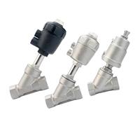 1/4" 3/8" 1/2" 3/4" 1" -2" BSPT Female Y Shaped 304 316 Stainless Steel Pneumatic Actuated Angle Seat Valve Steam Gas Oil Water(DN15-50mm)