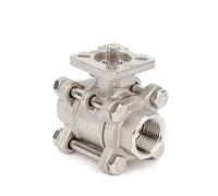 1/4" 3/8" 1/2" 3/4" 1 "-2" BSPT Femme fil 304 acier inoxydable haute plateforme lourde 3-section plein port vanne à bille(DN20 3l4 Inch BSP,SS316)