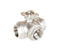 1/4" 3/8" 1/2" 3/4" 1" 2"SS304 Stainless Steel High Platform Three-way Ball Valve T/L Type Female Thread DN8/DN10/DN15/DN20/DN25(2",L Type)
