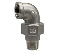 1/4” 3/8” 1/2” 3/4" 1" Male & Female 90 Degree Elbow BSP Thread 304 Live Joint Coupling Union Connector Pipe Fitting for Tube Cheerfully (Size : 1-1/4 inch)