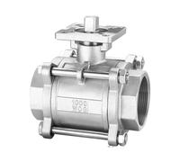1/4" 3/8" 1/2" 3/4" 1" SS304 Stainless Steel High Platform Three Piece Ball Valve Female Thread DN8/DN10/DN15/DN20/DN25(1/2")