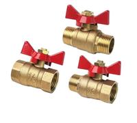1/4" 3/8" 1/2" 3/4" Female To Female Thread Two Way Brass Shut Off Ball Valve With Butterfly Handle For Fuel Gas Water Oil Air(DN20,M-F)