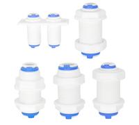 1/4" 3/8" 1/2" OD Straight Bulkhead Reverse Osmosis System Equal Hose Connection Coupling RO Water Plastic Quick Connector 4pcs(Double 1l4)