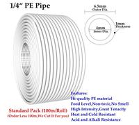 1/4 "3/8" Pe Tuyau De Qualité Alimentaire Tuyau De Purificateur D'eau Tube Souple De Haute Qualité Aquarium Tuyau Flexible Tuyau D'eau À Osmose Inverse -1l4 Inch Pipe-5m(16.5ft)