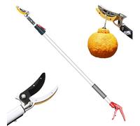 1.4-3m Sécateur à long manche Ciseaux de jardin pour le cisaillement et la fixation Coupe - branches télescopique Coupe - feuilles pour la cueillette des fruits Avec lame de scie