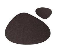 1/4/6 Ensembles de napperons et sous-Verres en Cuir PU, Tapis de Table à Manger imperméables et infroissables for Le Coin café de la Cuisine(Chocolate,4sets)