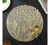 1/4/6 sets de set de table PVC pour table de cuisine intérieure/extérieure, sets de table lavables résistants à la chaleur, essuyables pour camping, festival, mariage, fête 38cm Round,1 PCS,6 piècesBl