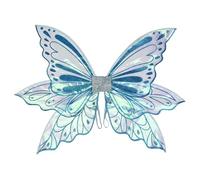 1/4 ailes de fée, accessoires de costume de fée, guirlande de fleurs, baguette d'ange baguette magique pour photo, papillon, ange, bleu, taille unique