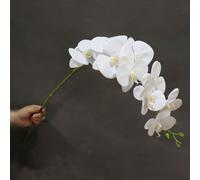 1/4 Branche d'orchidée Phalaenopsis réaliste grande, décoration florale esthétique pour la maison, décoration de mariage, fournitures pour fêtes de vacances, décoration d'intérieur, décoration de cham