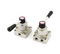 1/4 BSP 3 Positions Ports Manuel Levier Pneumatique Valve 2pcs